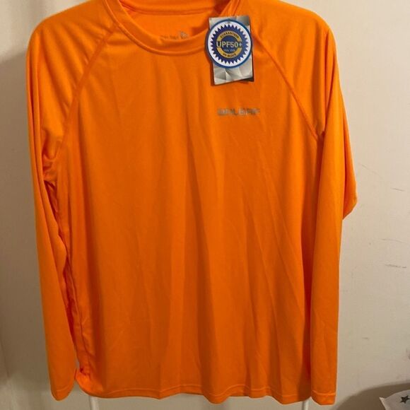 Men’s long sleeve quick workout shirt size S color orange new - Picture 5 of 8